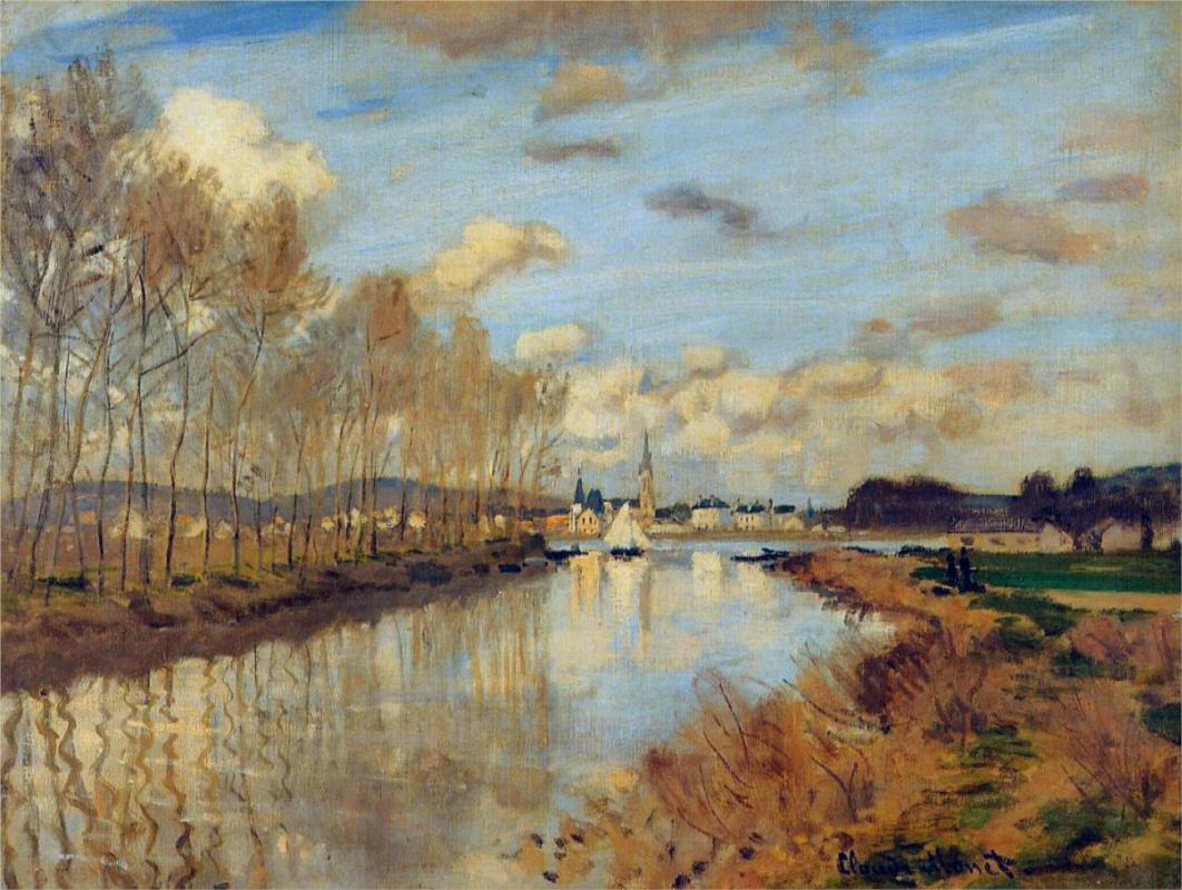 Argenteuil, Seen from the Small Arm of the Seine - Claude Monet Paintings